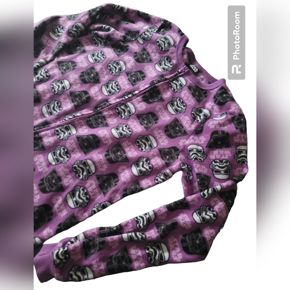 Star Wars Storm trooper purple and pink fleece onsie, size XL 14/16